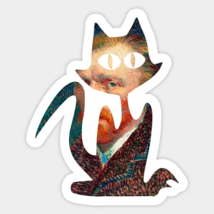 Cat Van Gogh Self-Portrait Sticker